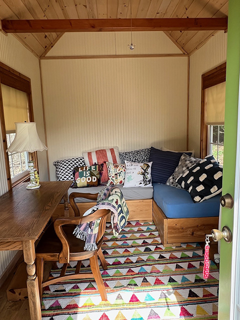 The interior of The Snuggery, my writing studio